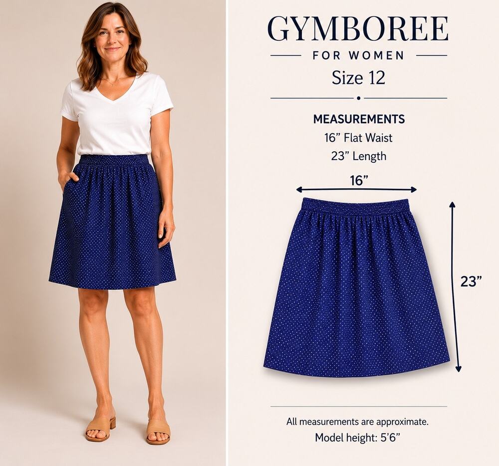 Dressed Up by Gymboree Womens Navy Metallic Silver Skirt Size 12 Length 23" Prep